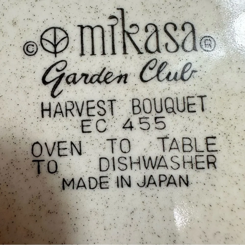 4 VTG Mikasa Garden Club Harvest Bouquet Dinner Plates 10,75” 455 Made In Japan